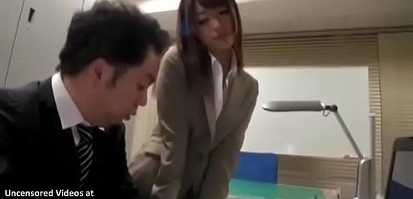  Japanese secretary in tights fucks new office guy